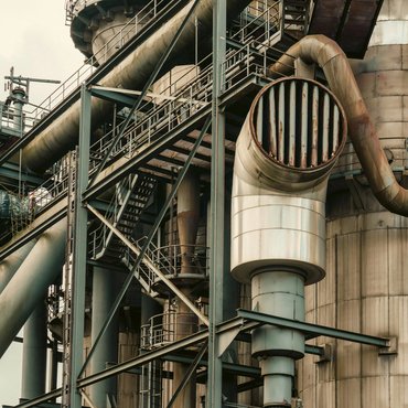 Oil refinery pipework and processing units
